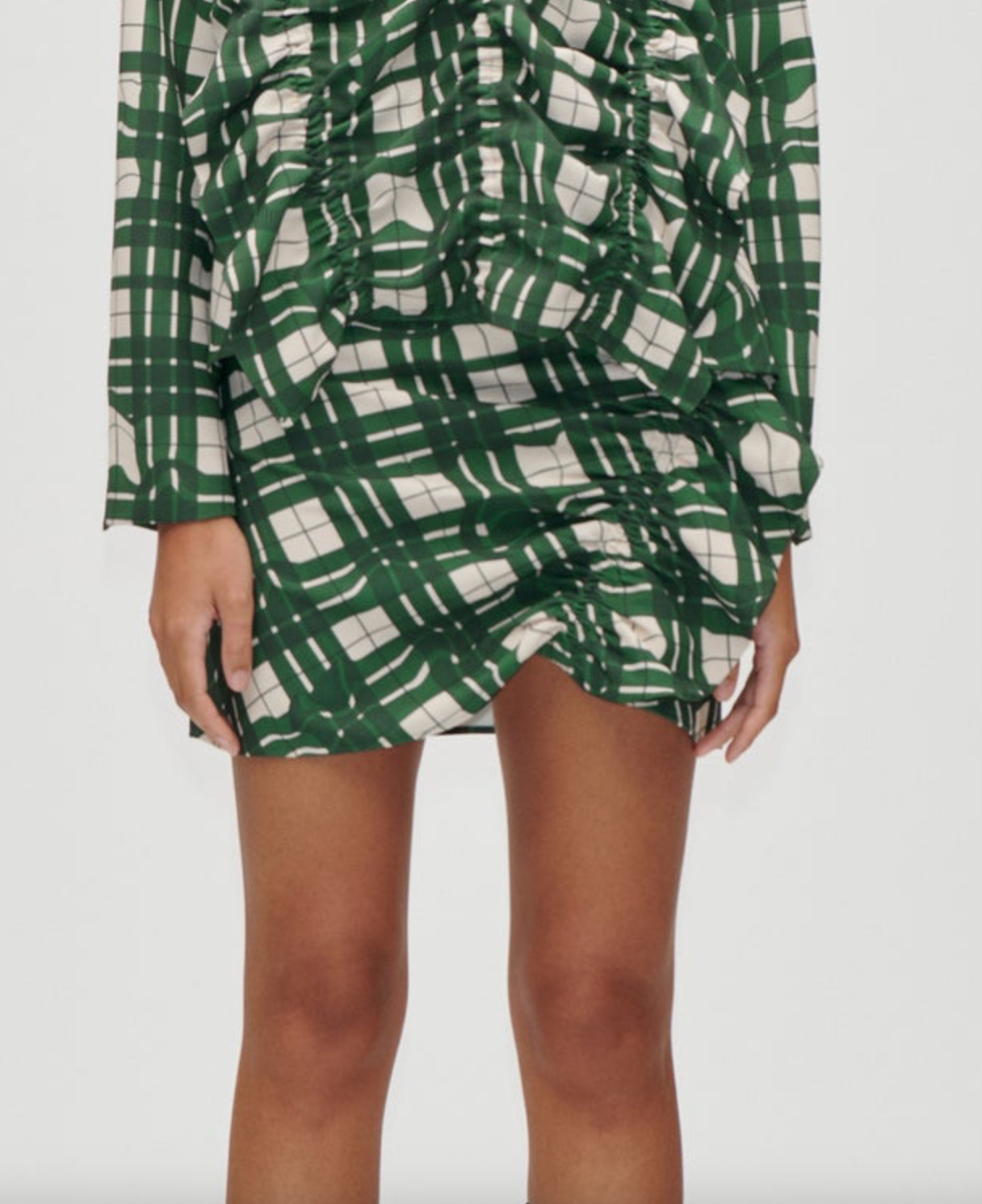 Asymmetric Gathered Ruffle Mini Skirt