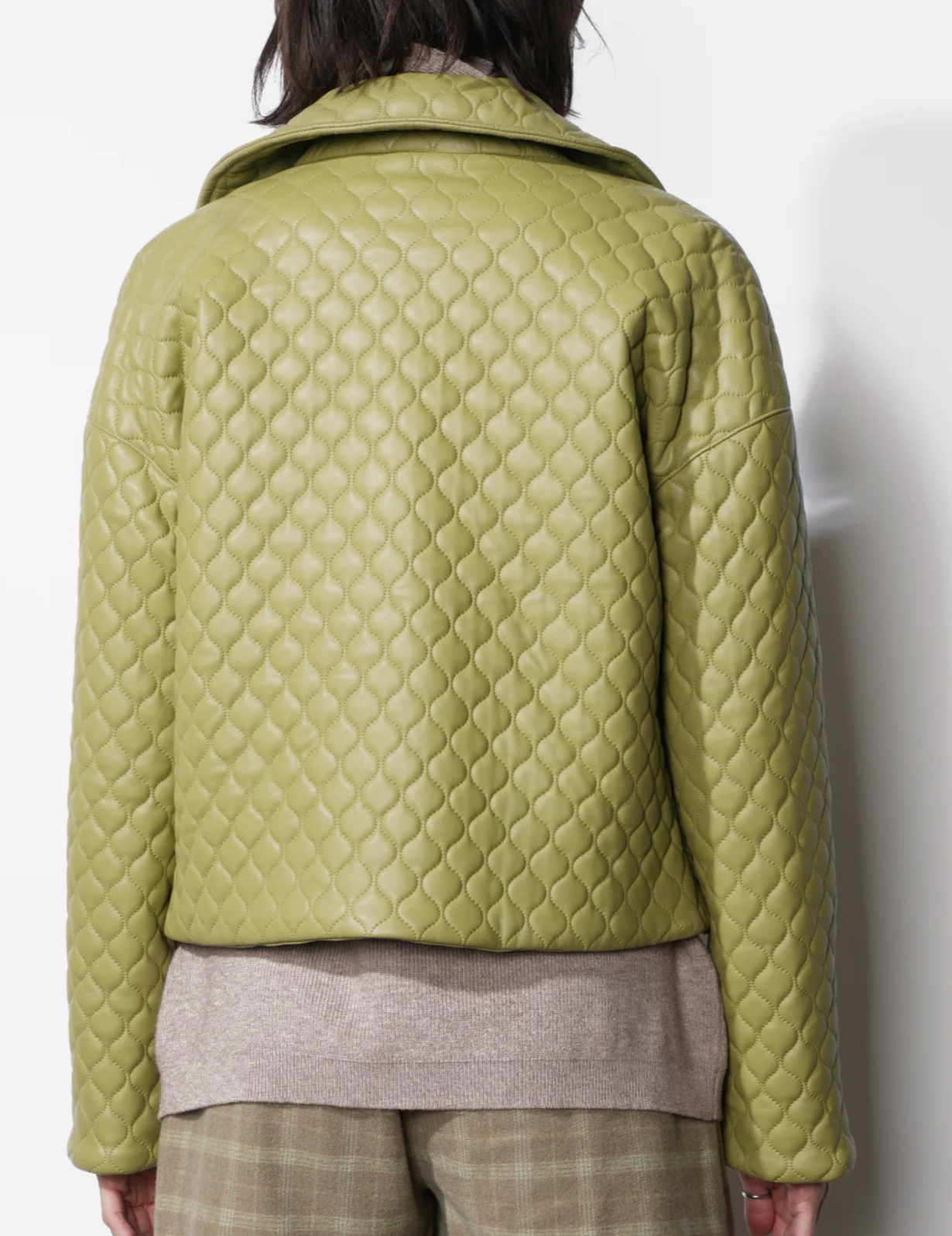 Sandra Quilted Vegan Leather Jacket