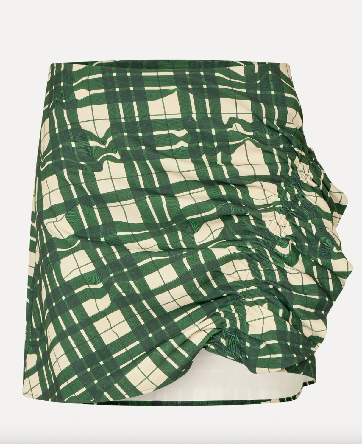 Asymmetric Gathered Ruffle Mini Skirt