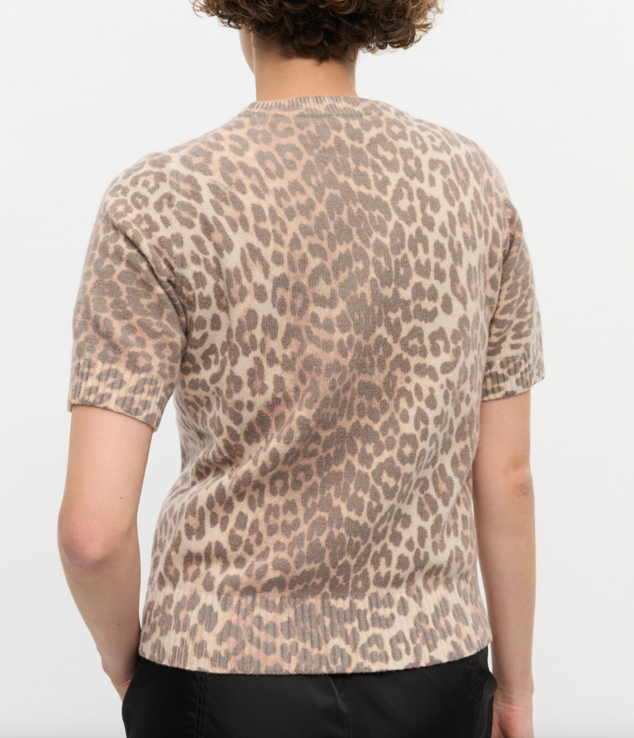 Graphic Wool Mix Printed Leopard T-Shirt