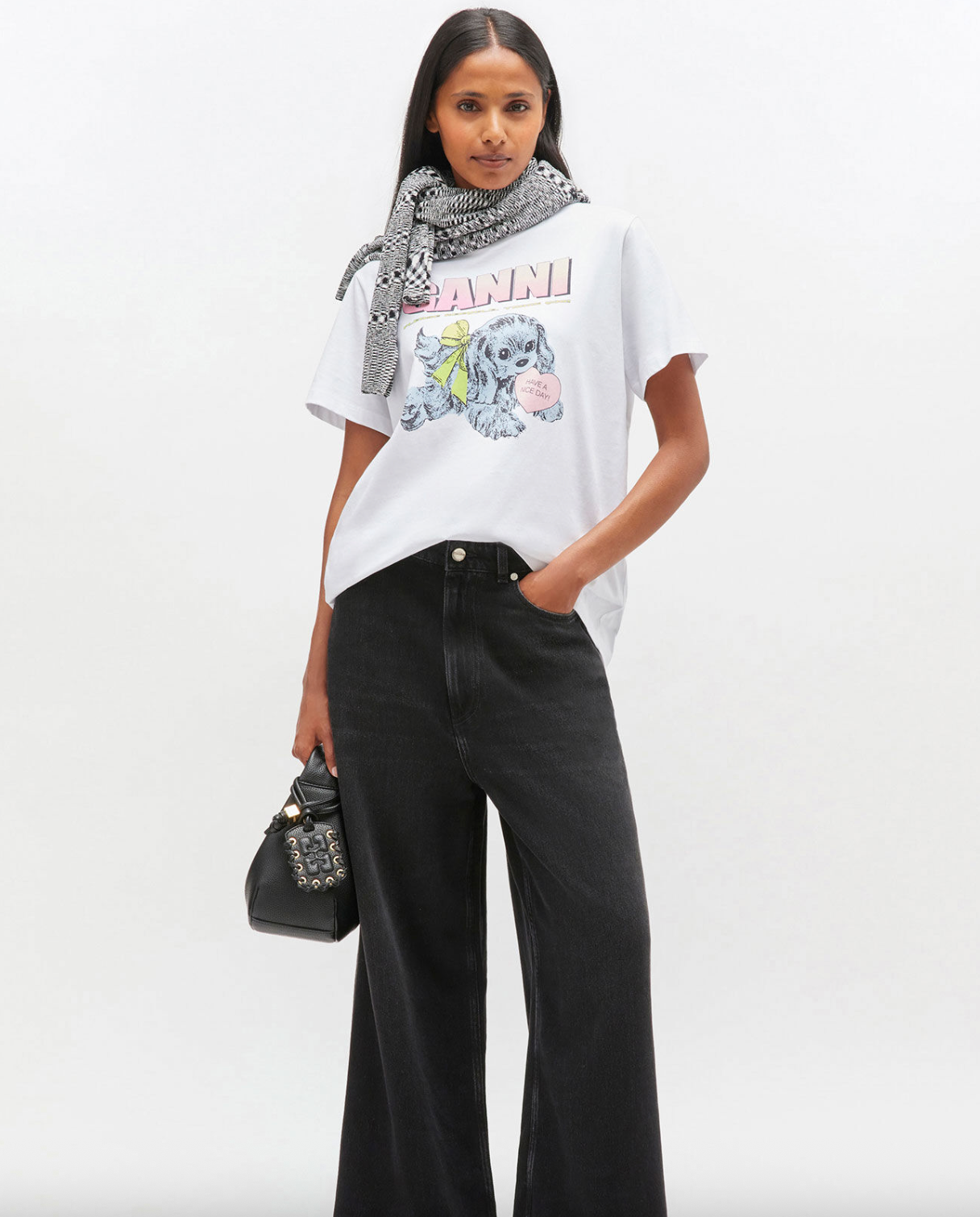 Basic Cotton Jersey Neon Puppy T-Shirt