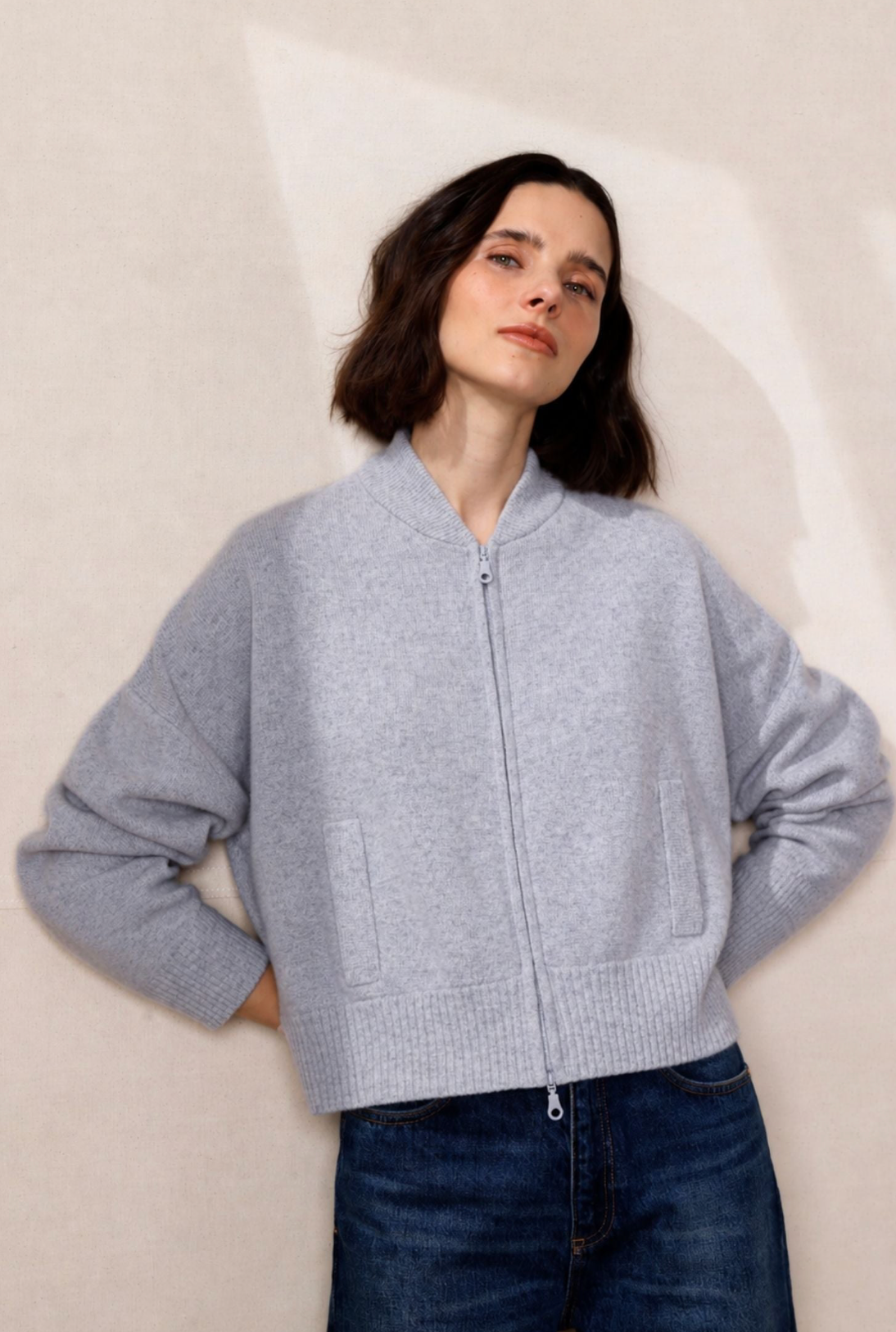 Cashmere Cropped Bomber