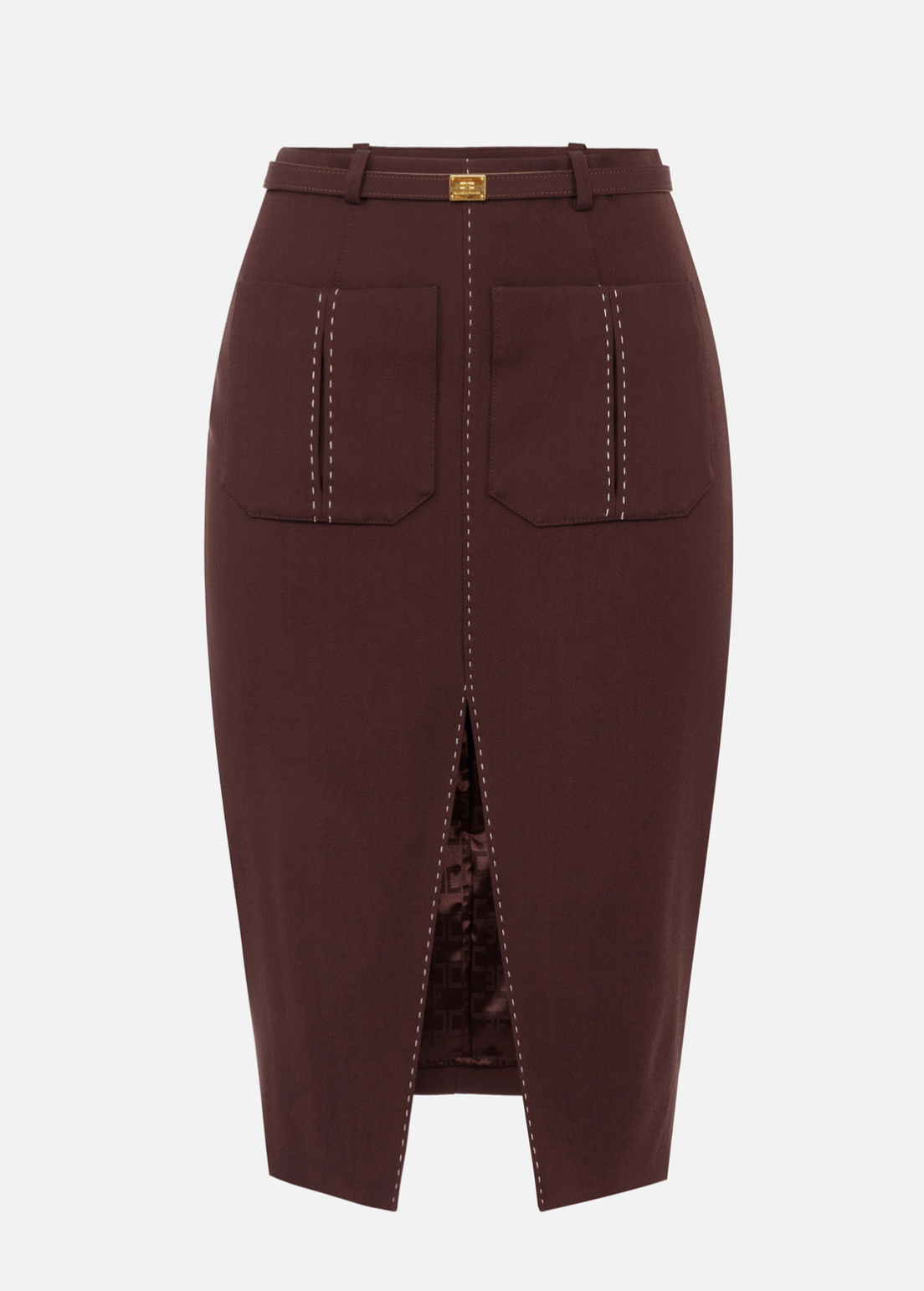Skirt with Contrast Topstitching