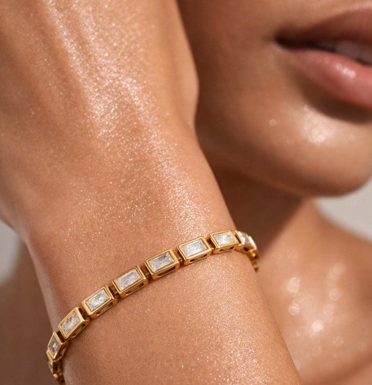Monroe Baguette Bezel Tennis Cain Bracelet