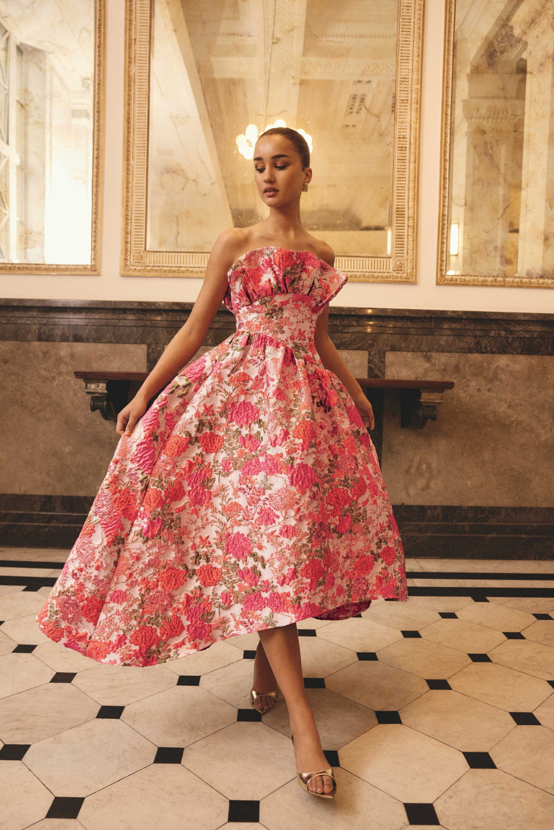 Floralie Strapless Gown - Garbarini Floralie Strapless Gown - Garbarini
