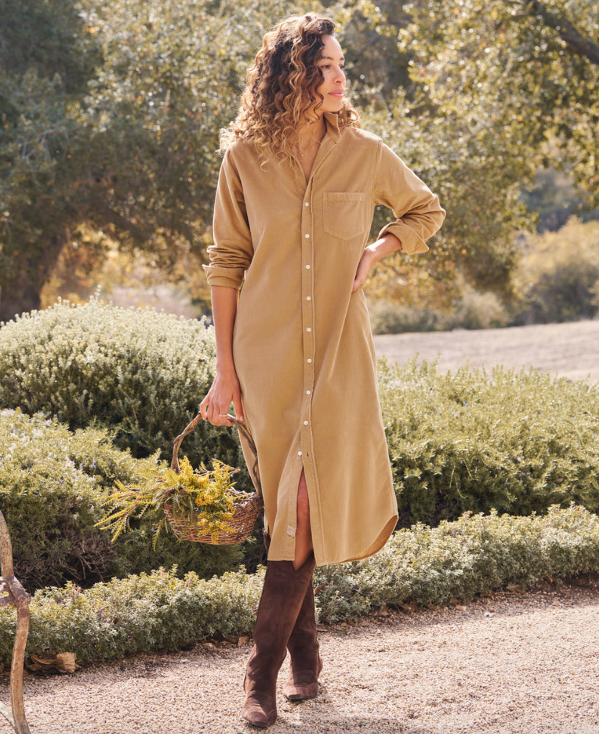Italian Corduroy Rory Maxi Shirtdress