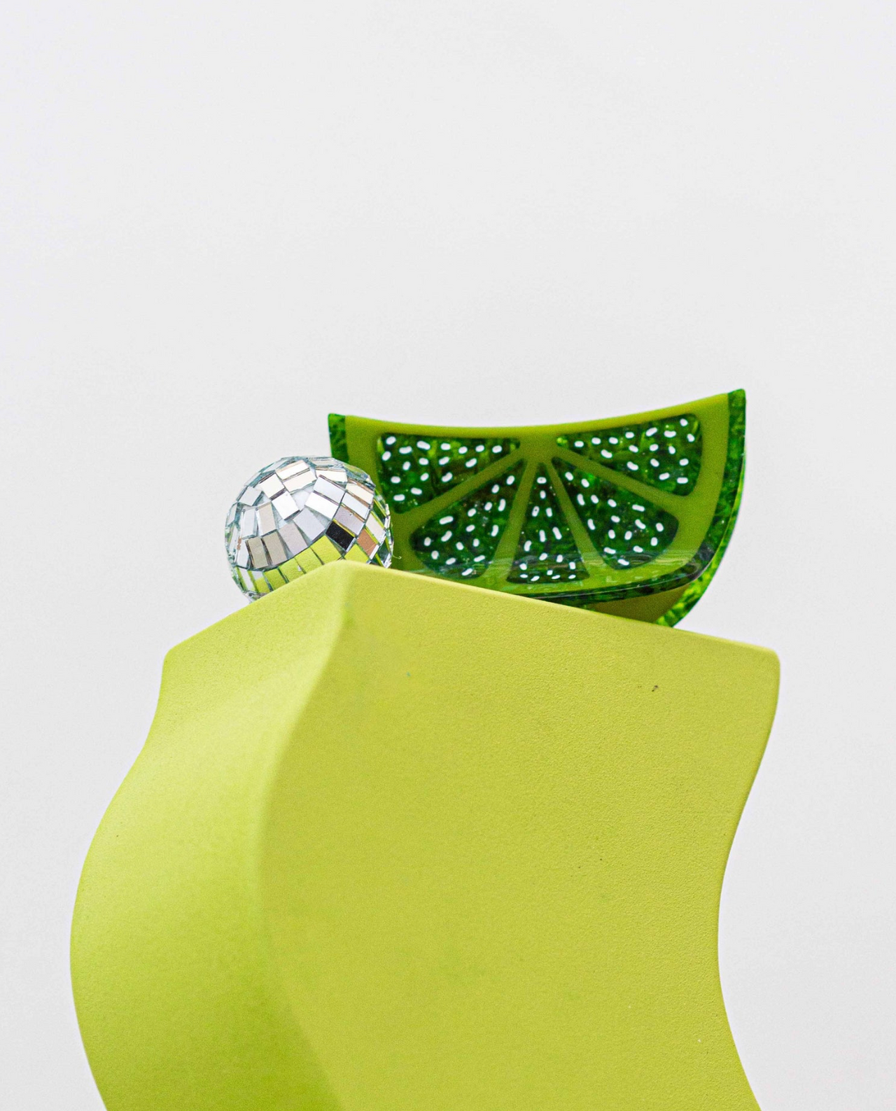 Large Lime Slice Hair Claw