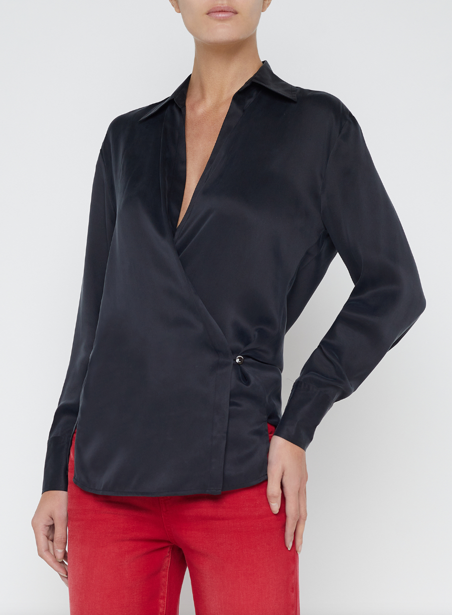 Sora Wrap Front Blouse