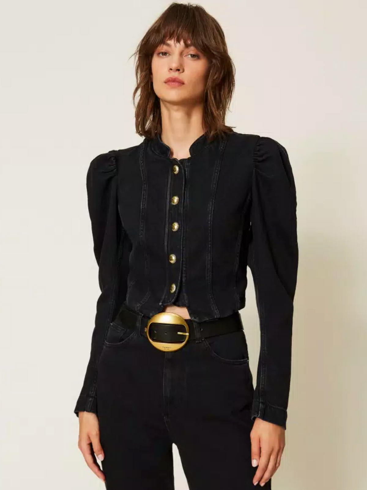 Puff Shoulder Jean Jacket