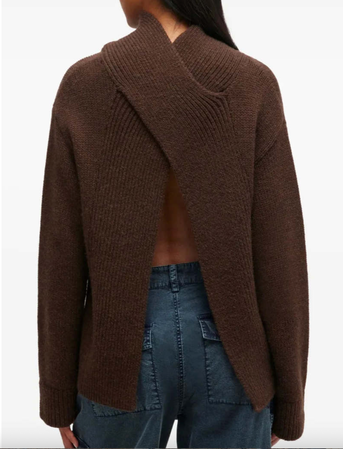 Chunky Yak Mix Open Back Pullover