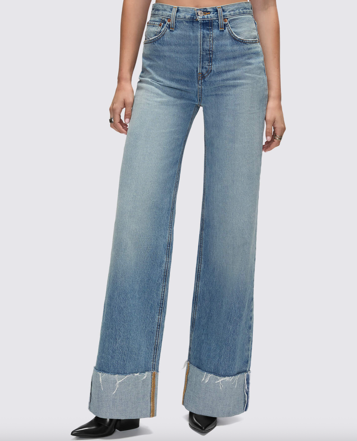 High Rise Wide Leg Cuff