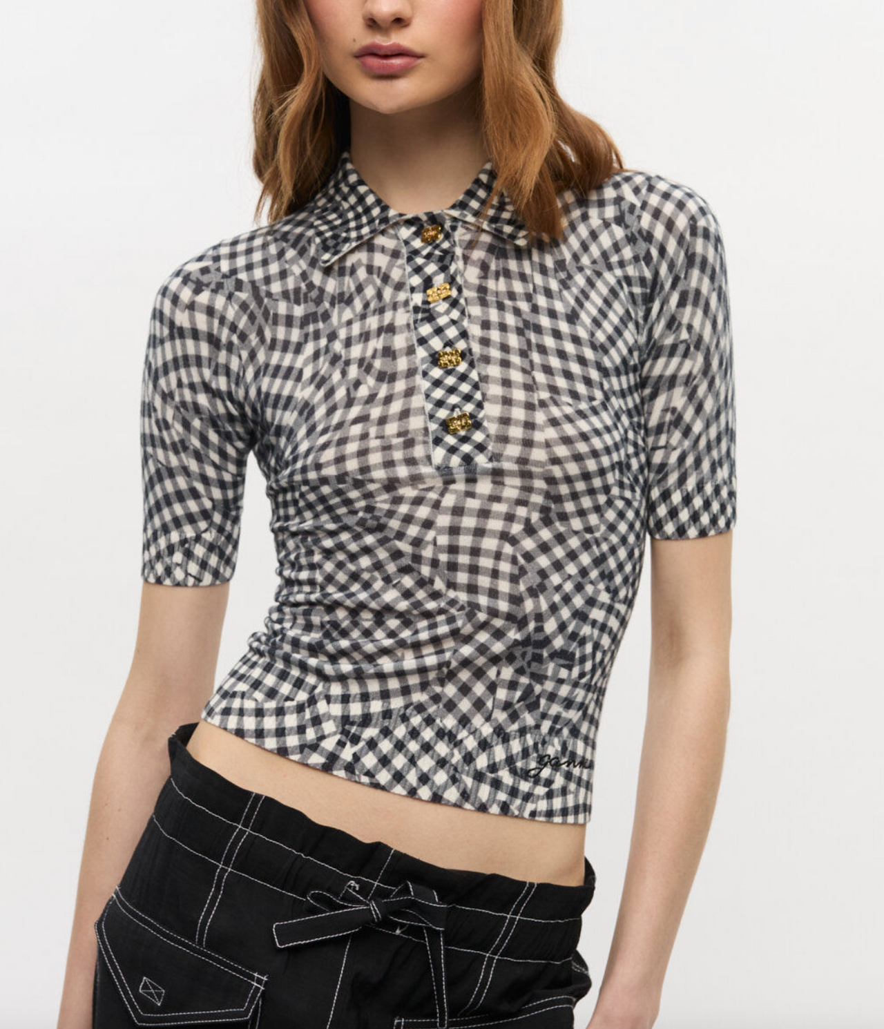 Sheer Cotton Printed Polo