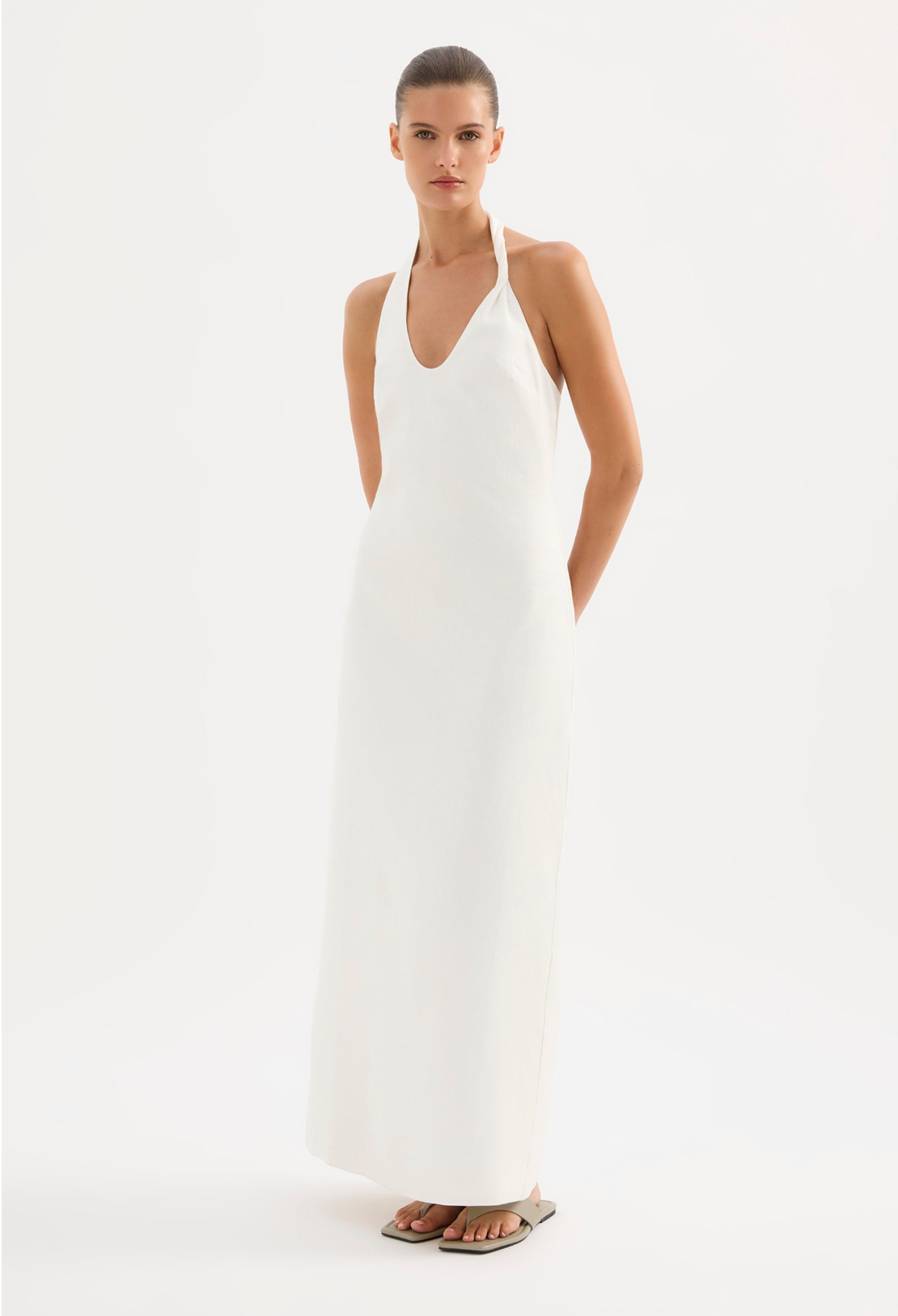 Nude Lucy Zayda Linen Dress - Nude Lucy Designer Linen Mid Length Dress - Garbarini Nude Lucy Zayda Linen Dress - Nude Lucy Designer Linen Mid Length Dress - Garbarini