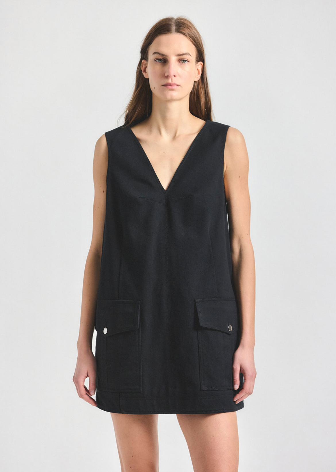 Xander Washed Cotton Twill Utility Tank Dress