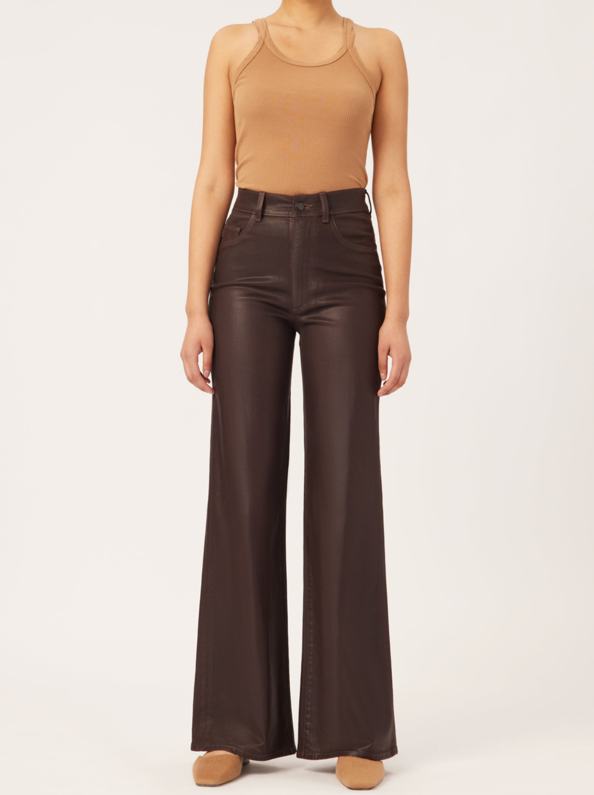Karmine Refined Wide Leg, High Rise Coated