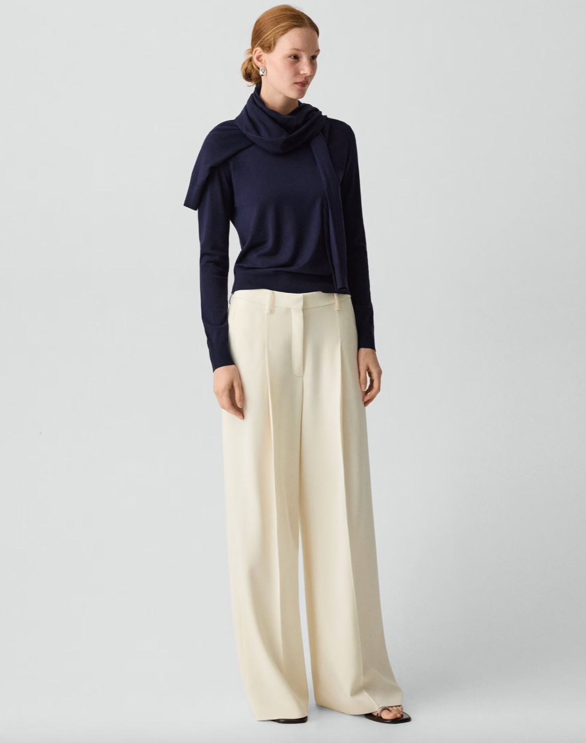 Wide Leg Trouser in Admiral Crepe