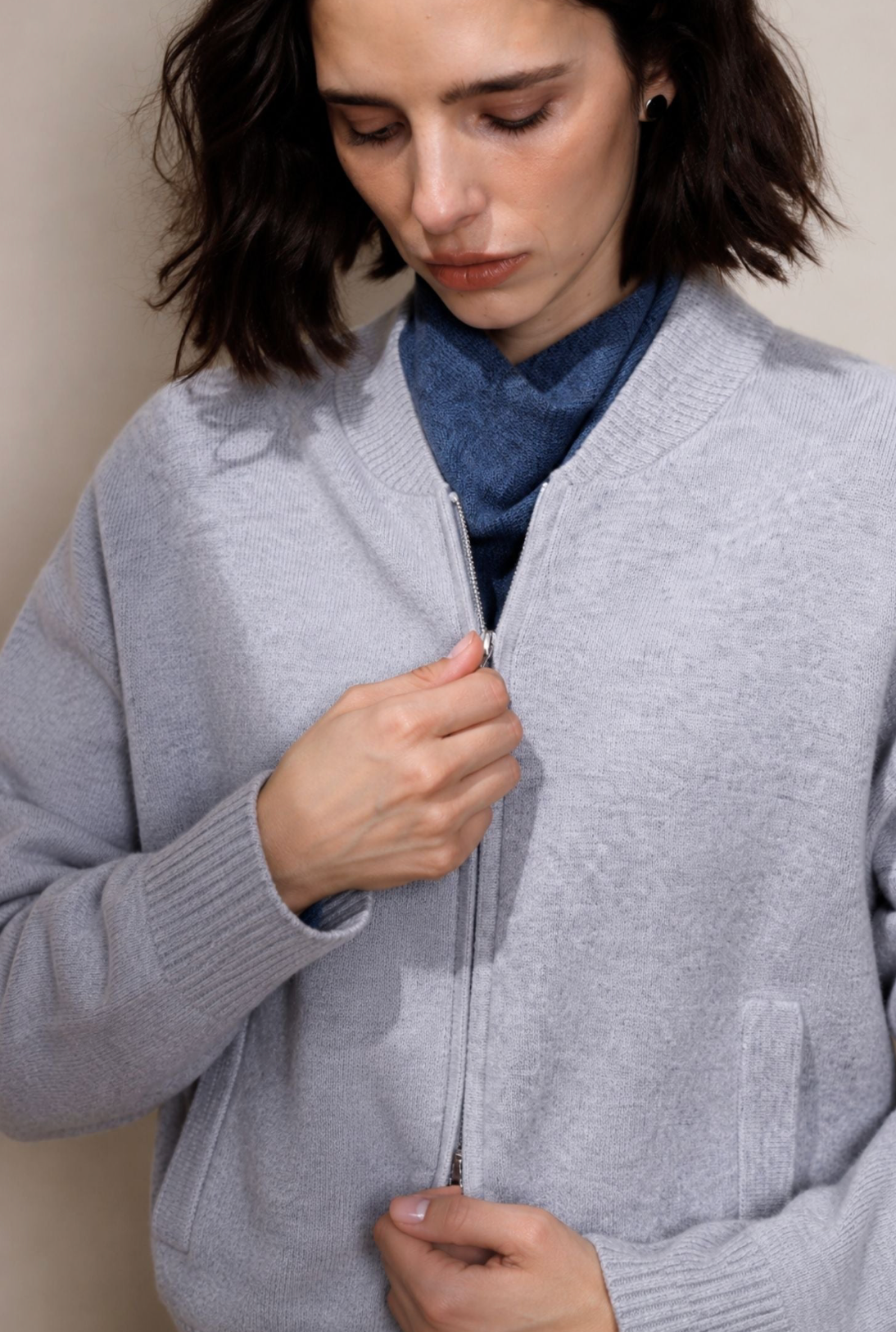 Cashmere Cropped Bomber