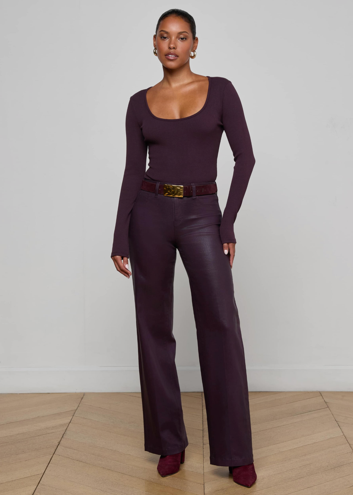 Scottie High Rise Wide Leg Coated