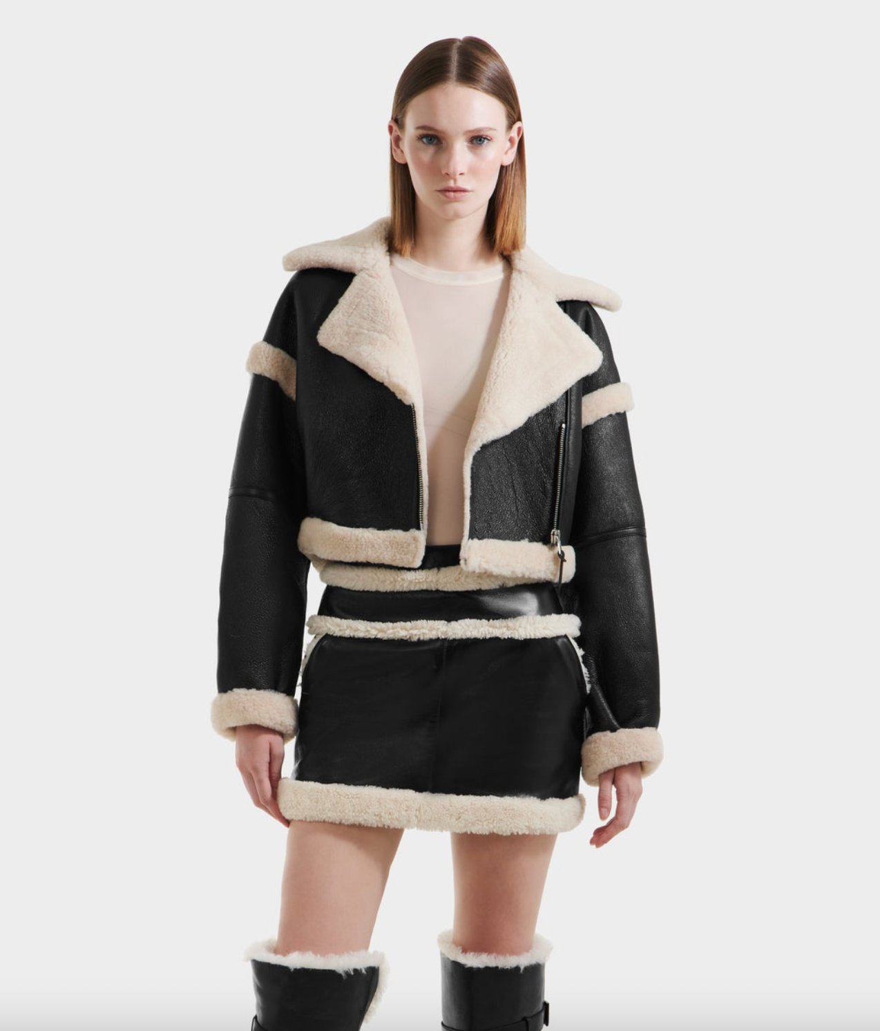Arianna Cropped Shearling Jacket Arianna Cropped Shearling Jacket