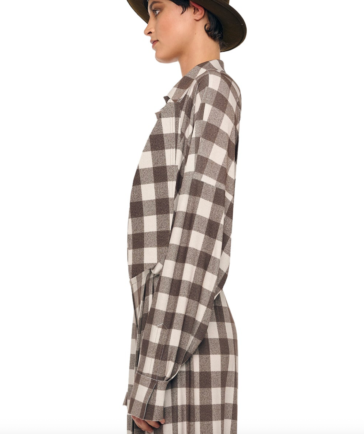 Shirt Bodysuit with Collar Stand