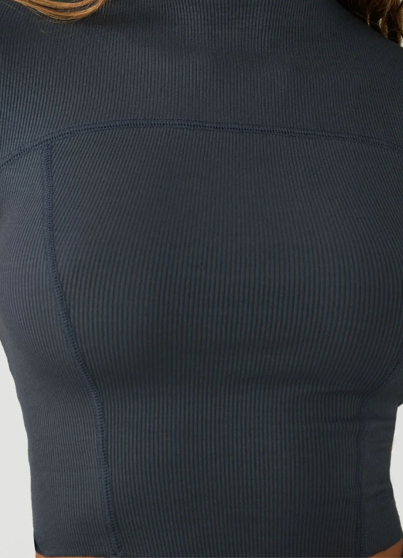 Stitch Mock Neck Long Sleeve