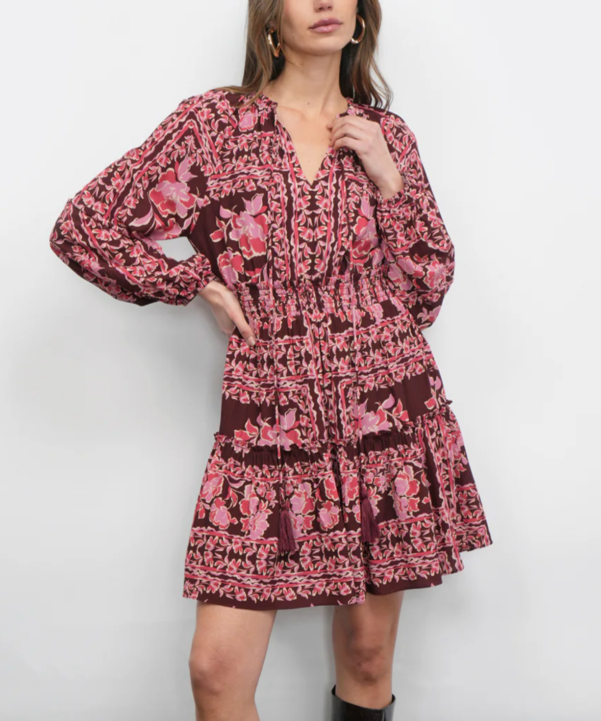 Ringo Long Sleeve Smocked Mini Dress