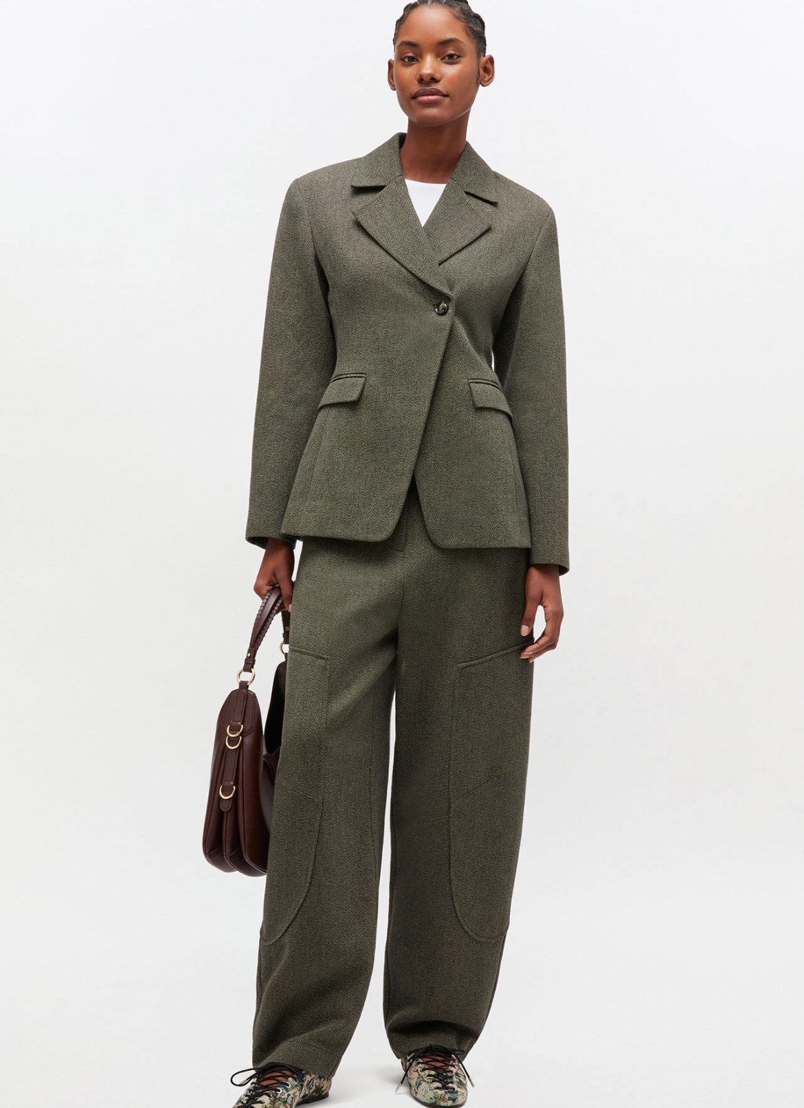 Mouline Suiting Curved Pants