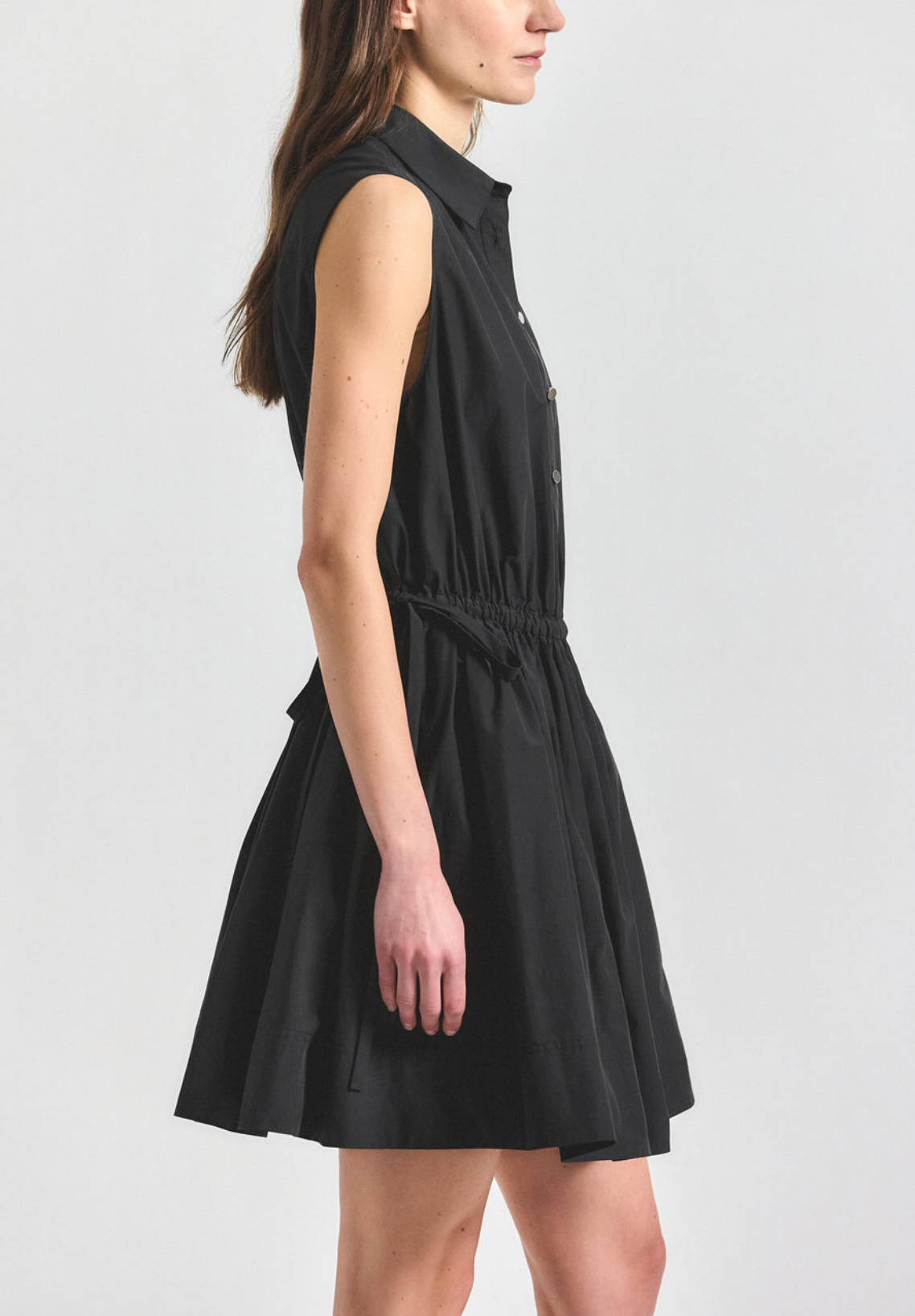 Tristan Poly Cotton Poplin Sleeveless Shirt Dress