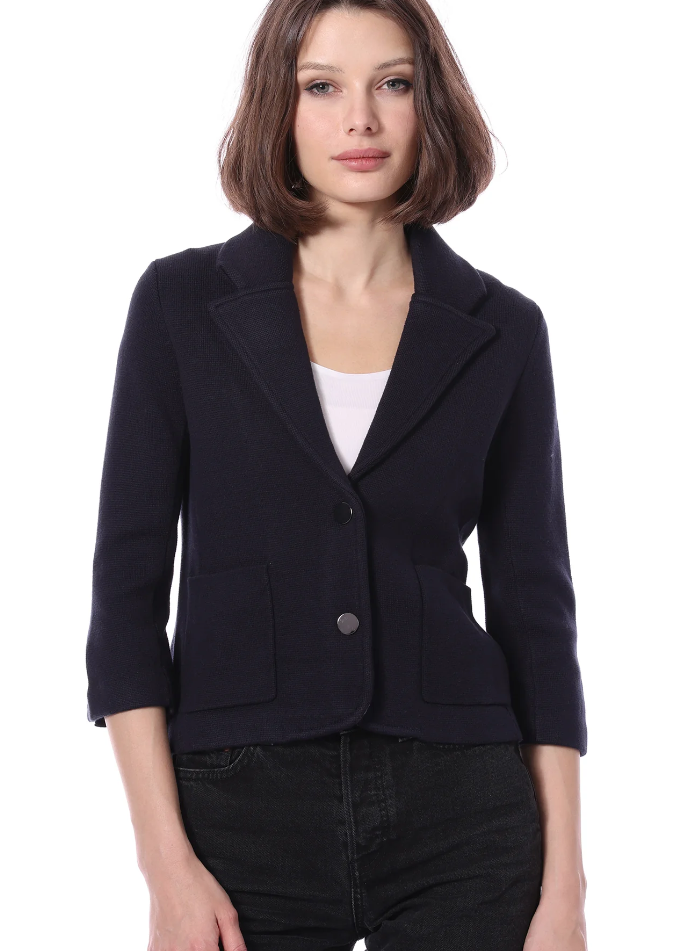 Cotton Blend Shrunken Blazer