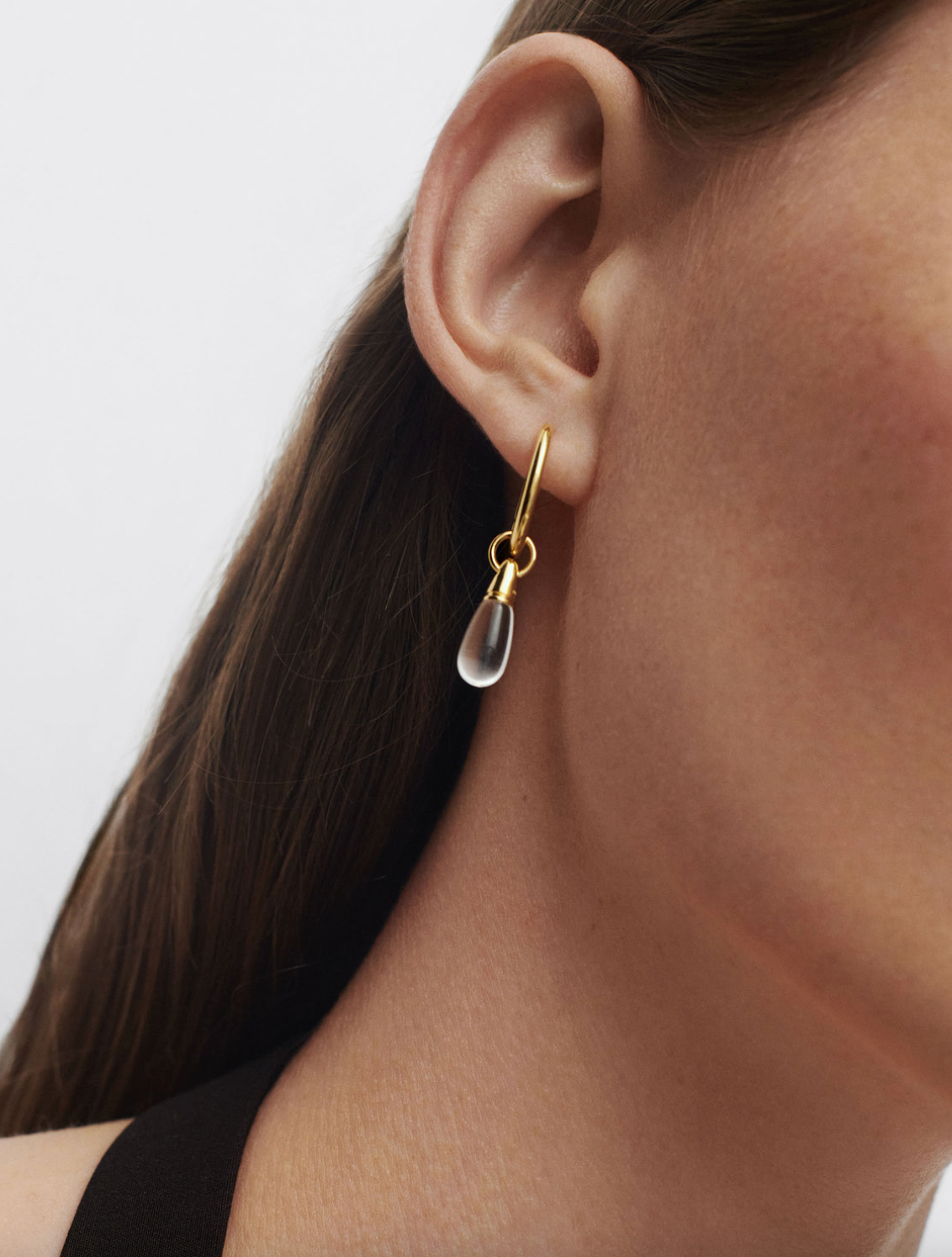 Rock Crystal Jupiter Single Hoop (x2)