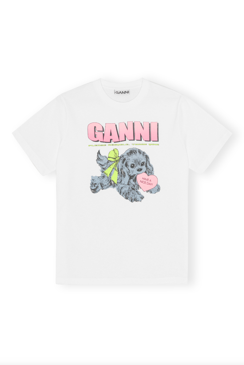 Basic Cotton Jersey Neon Puppy T-Shirt