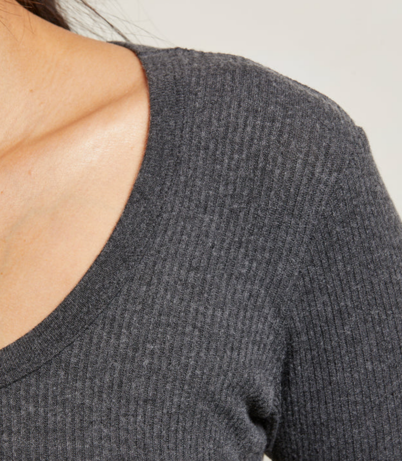 Josie 2x1 Sweater Rib Long Sleeve U-Neck