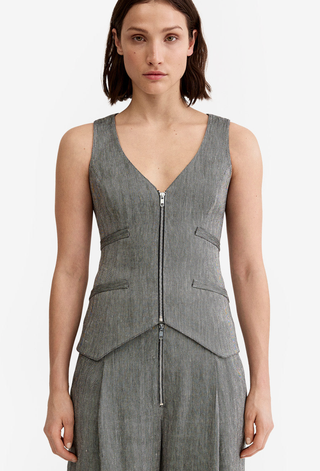 Exposed Zip Waistcoat