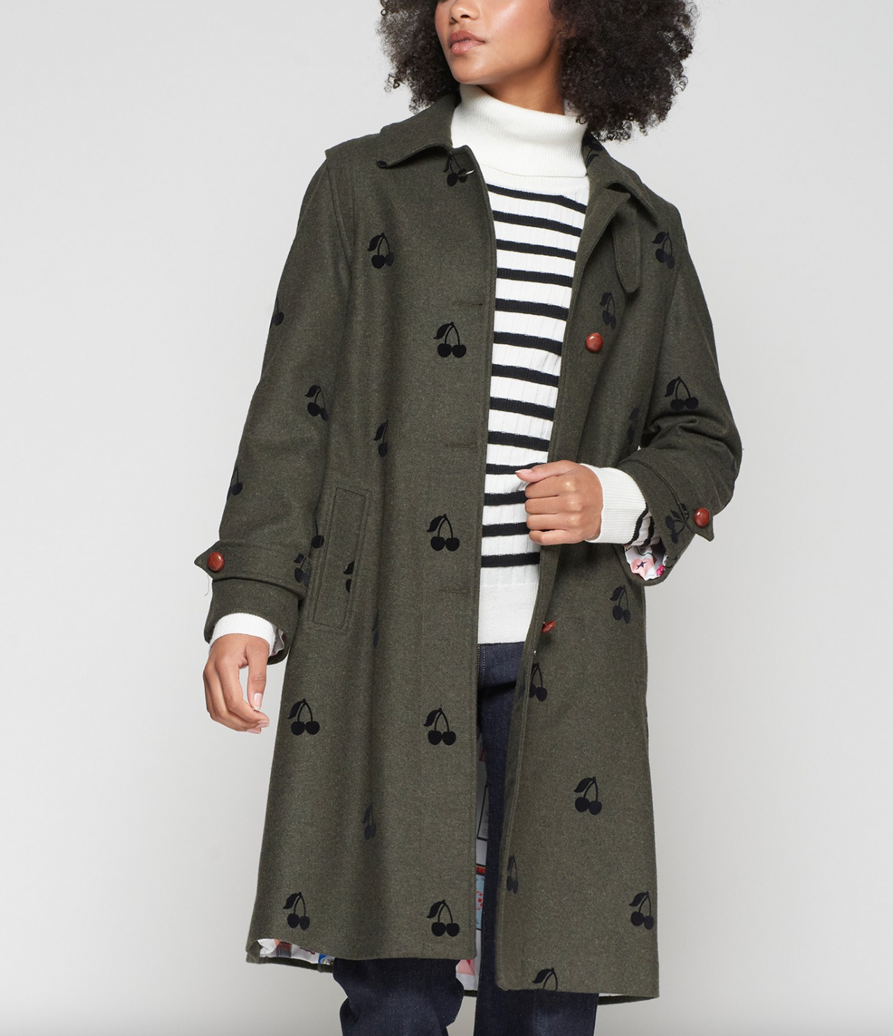 Cherry Printed Trench