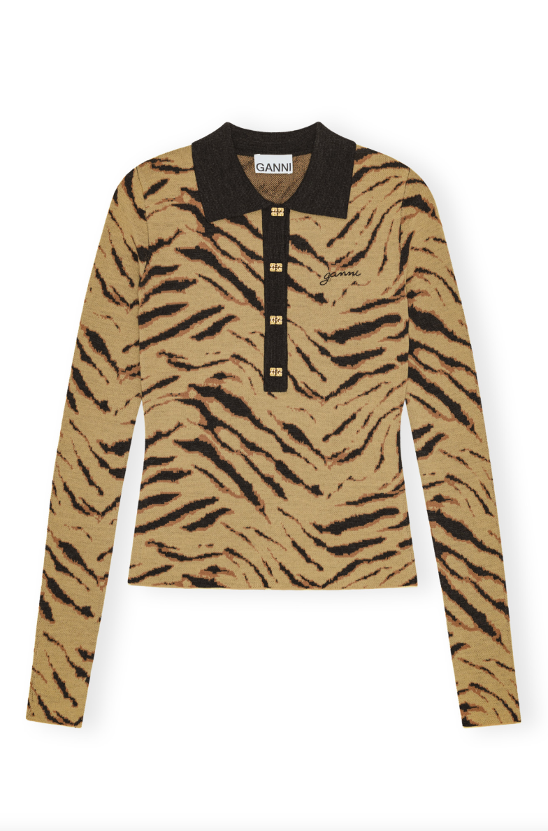 Fine Merino Jacquard Polo