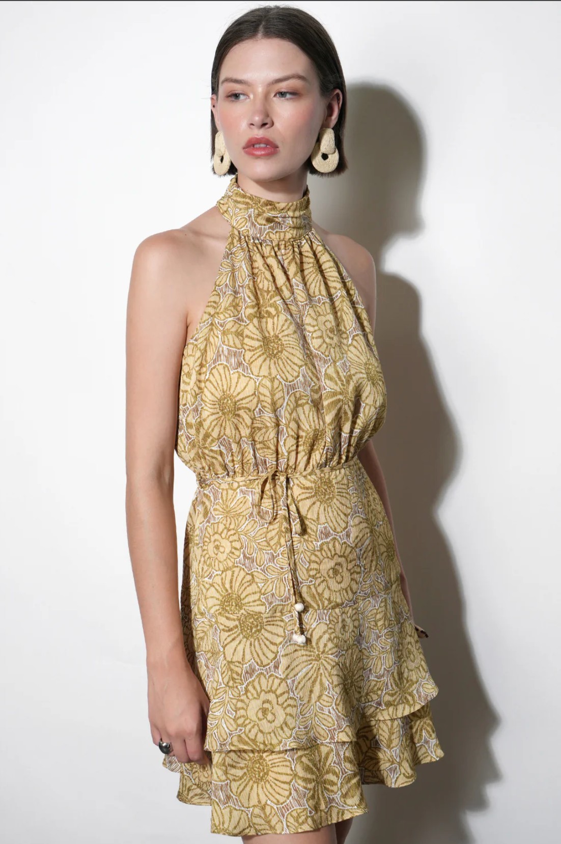 Gianna Flounce Hem Halter Mini Dress