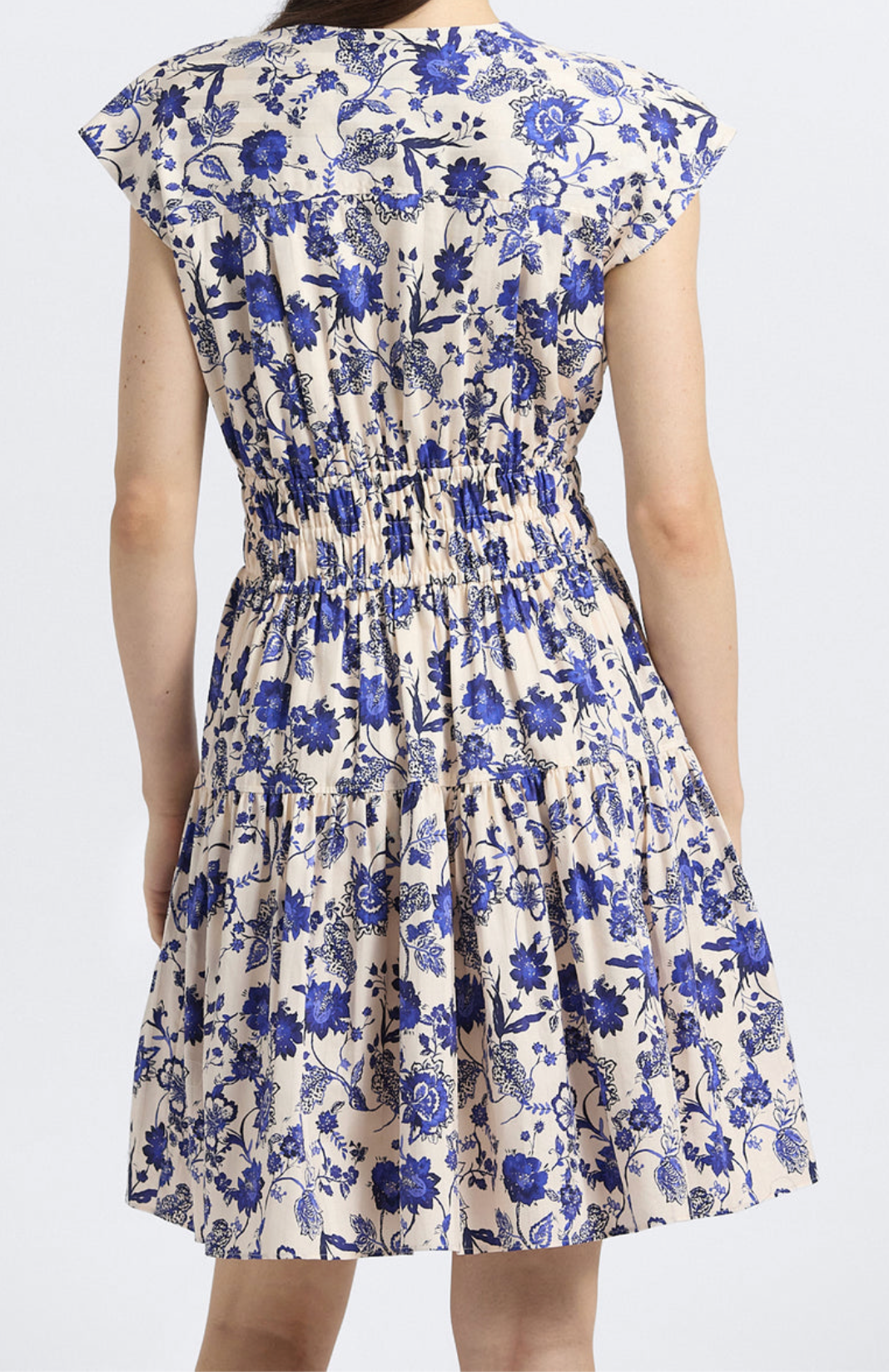 Tora Printed Satin Strip Poplin Dress