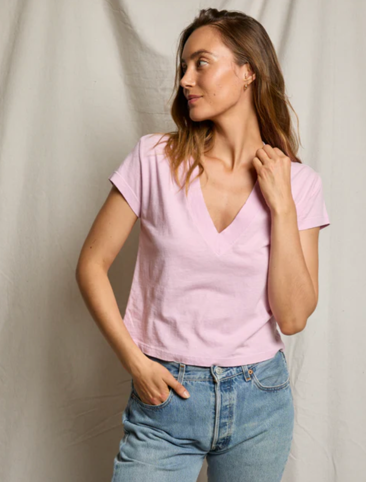 Alanis Recycled Cotton V-Neck
