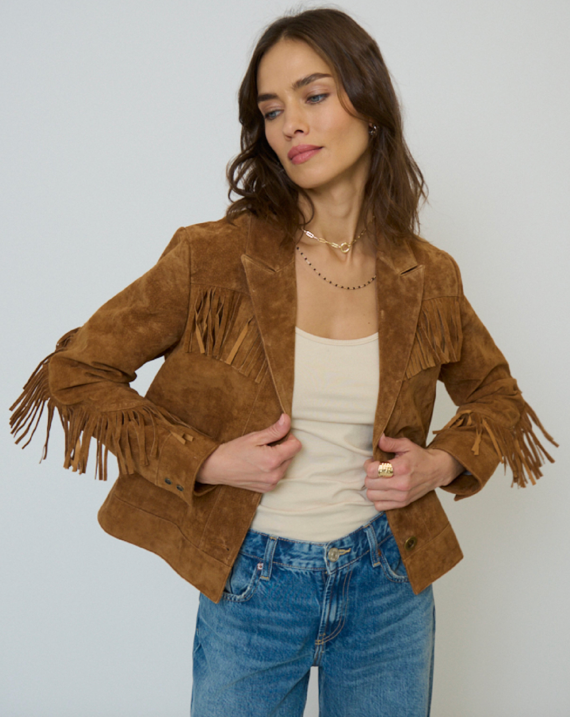Atlas Genuine Suede Fringe Blazer