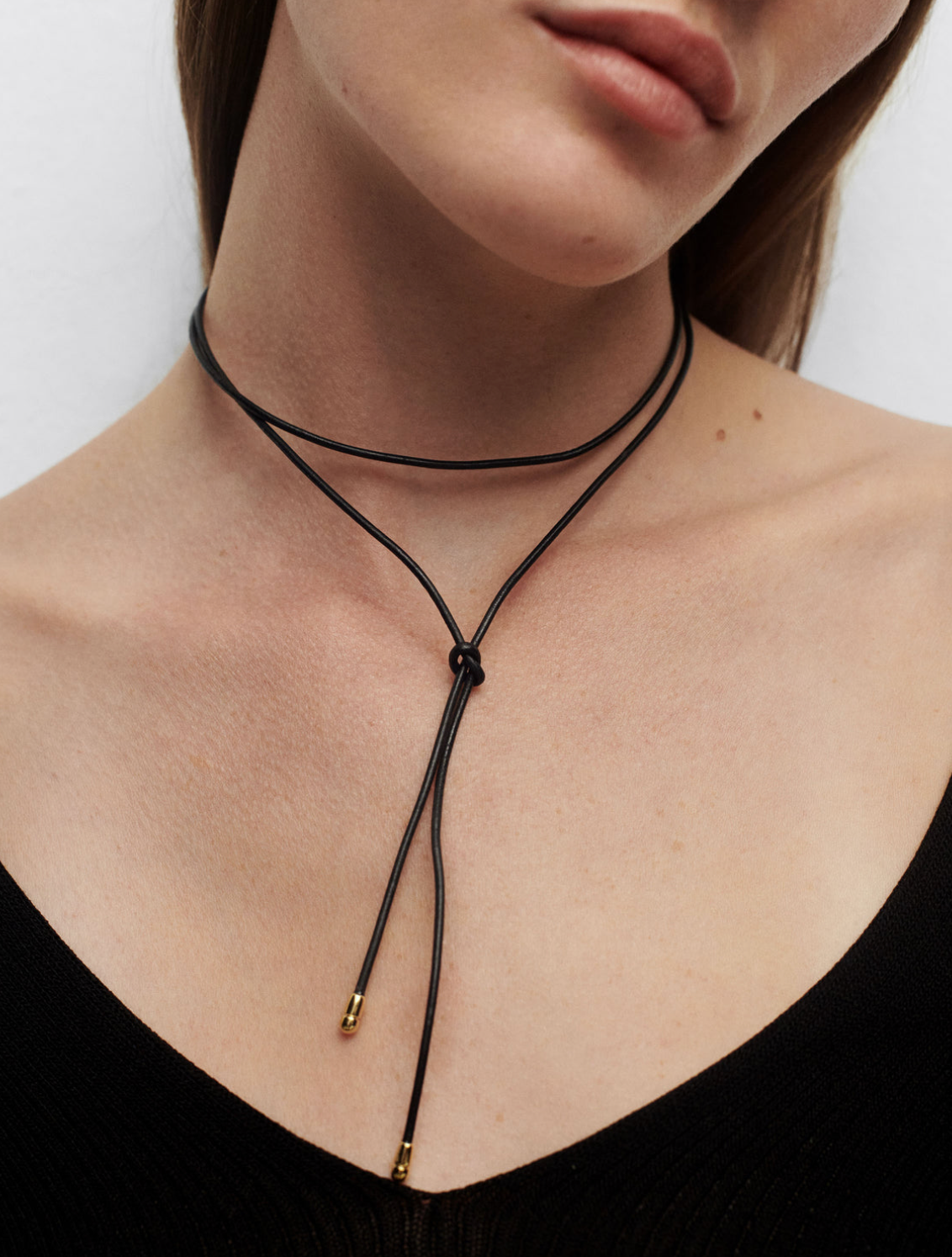 Dana Leather Bow Necklace