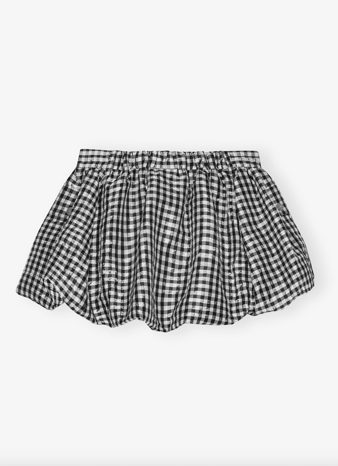 Crinkled Taffeta Check Mini Bubble Skirt