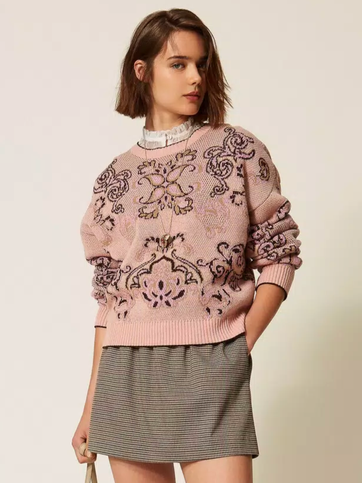 Knit Printed Sweatshirt