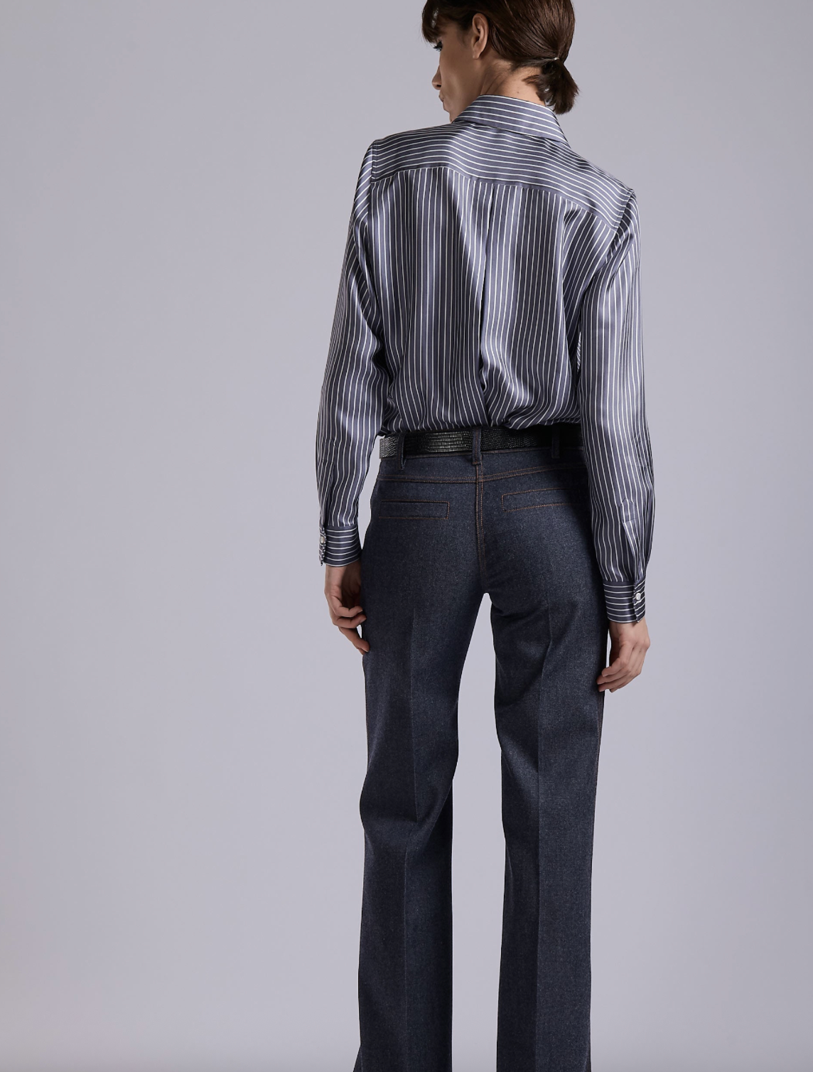Pintuck Detail Straight Trouser