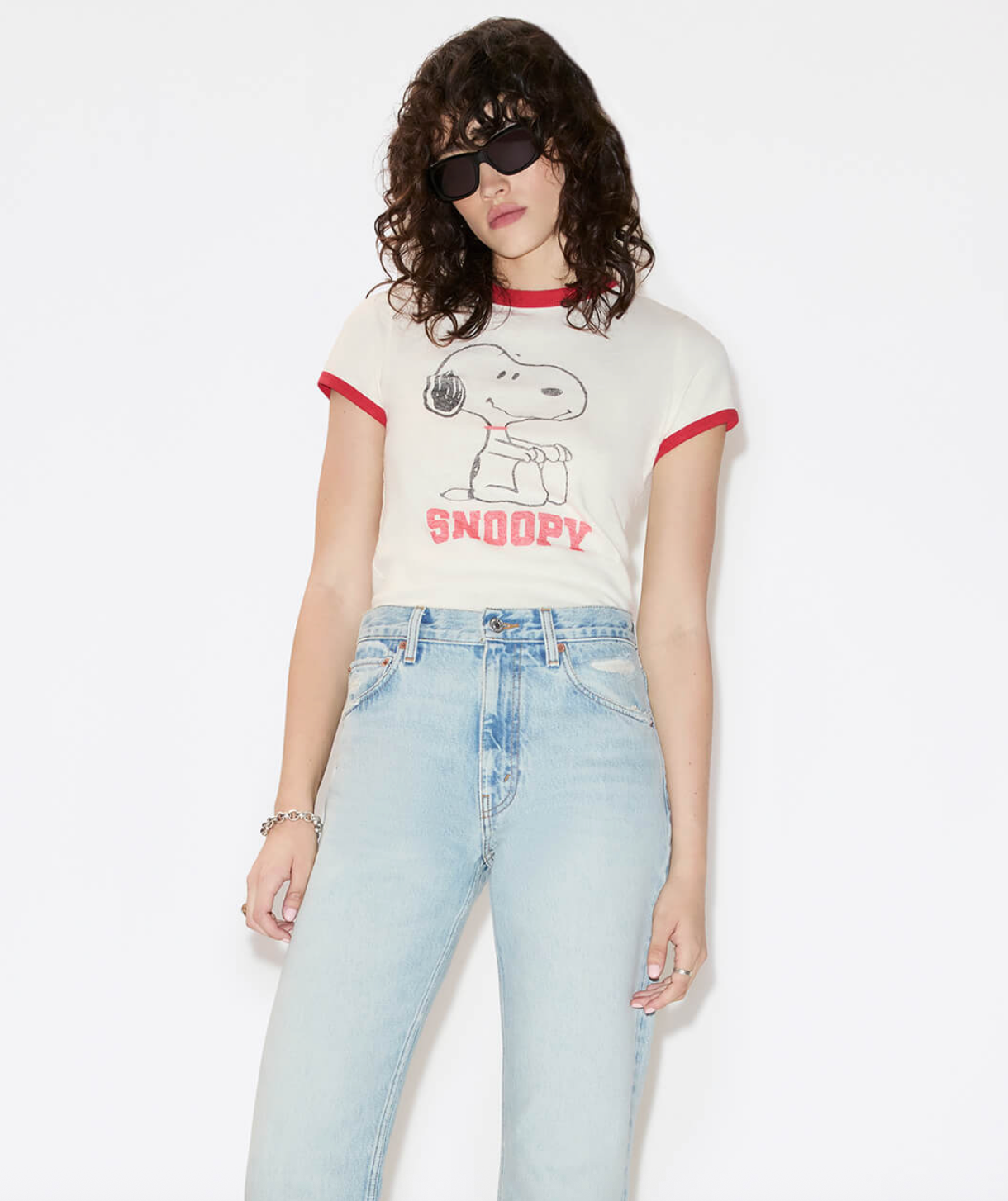 60s Slim Ringer Tee Snoopy
