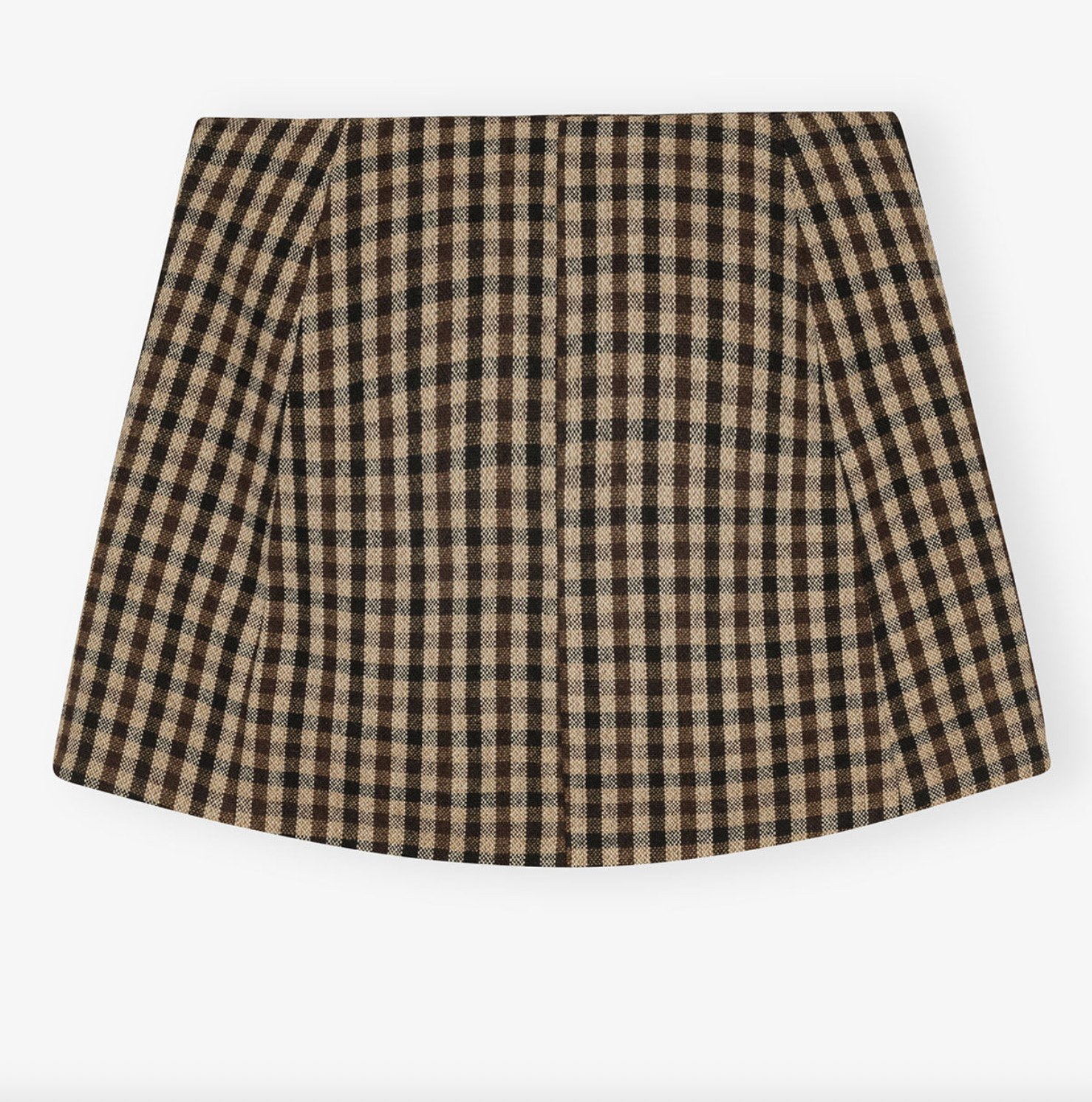 Check Wool Mix Skirt