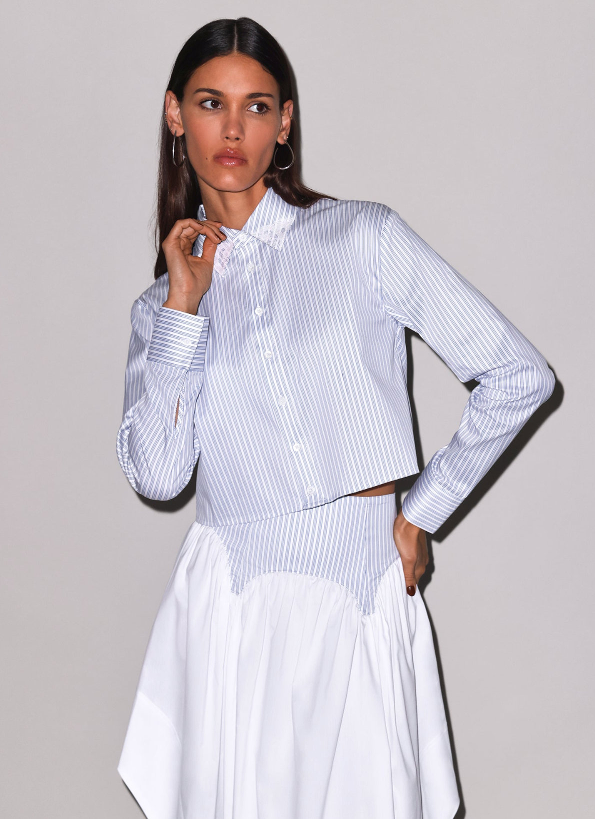 Striped Poplin Button Down Shirt