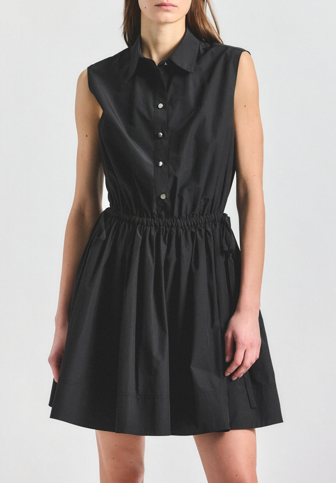 Tristan Poly Cotton Poplin Sleeveless Shirt Dress