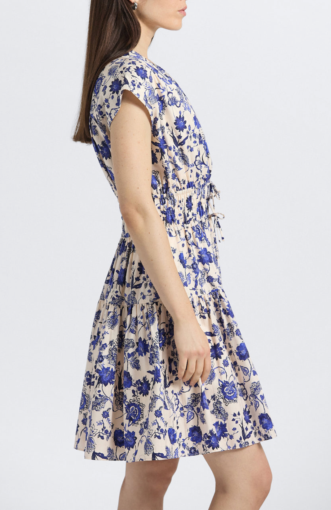 Tora Printed Satin Strip Poplin Dress