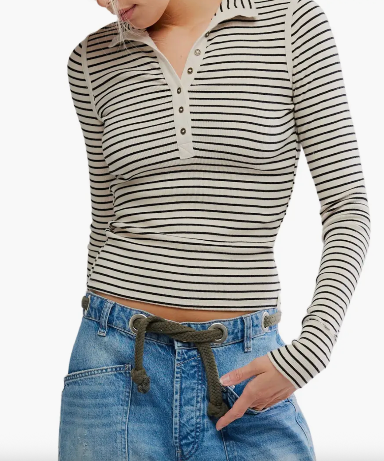 Lake Henley Stripe Top
