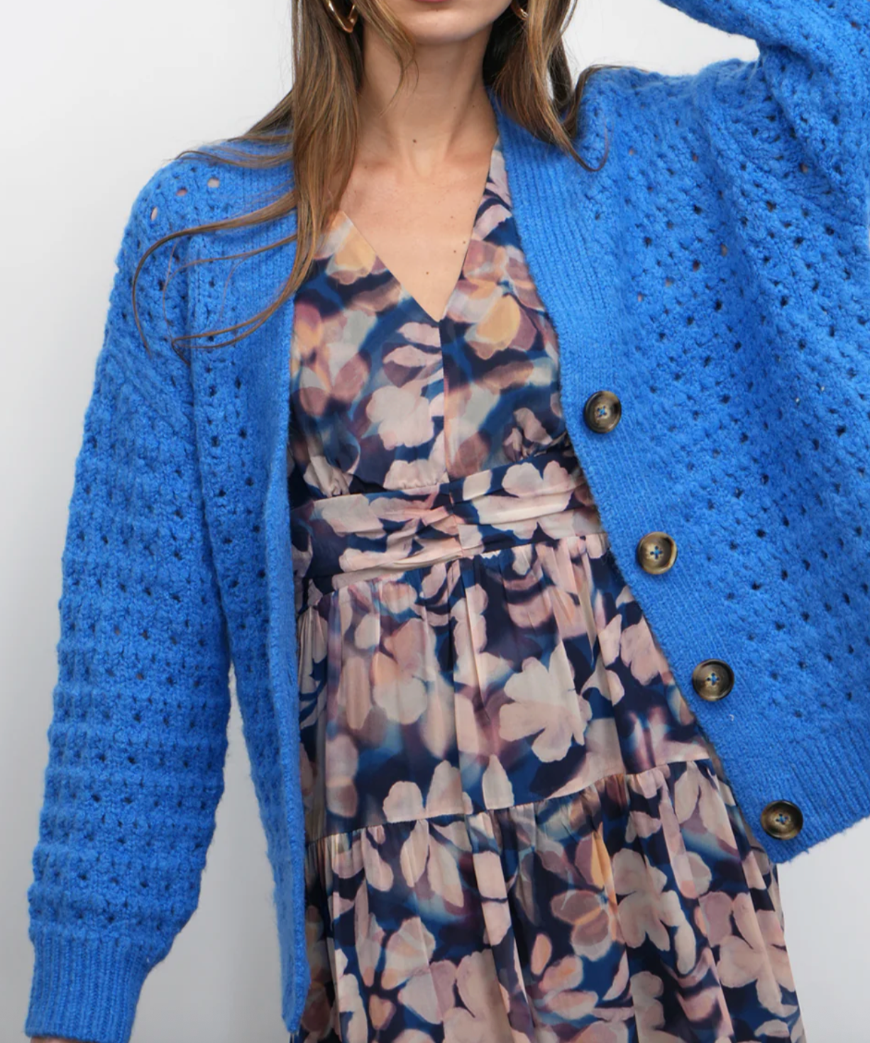 Hudson Oversized Crochet Knit Cardigan